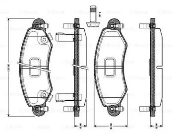 Комплект тормозных колодок (BOSCH: 0 986 TB2 344)