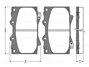 Комплект тормозных колодок (BOSCH: 0 986 TB2 348)