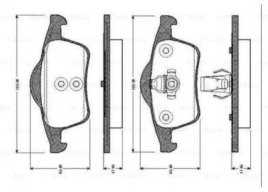 Комплект тормозных колодок (BOSCH: 0 986 TB2 352)