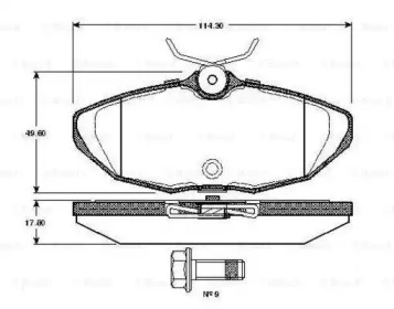 Комплект тормозных колодок (BOSCH: 0 986 TB2 363)