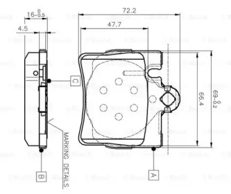 Комплект тормозных колодок (BOSCH: 0 986 TB2 378)