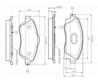 Комплект тормозных колодок (BOSCH: 0 986 TB2 381)