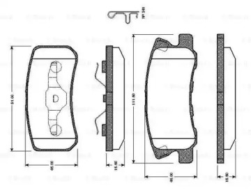 Комплект тормозных колодок (BOSCH: 0 986 TB2 385)