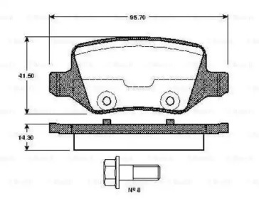 Комплект тормозных колодок (BOSCH: 0 986 TB2 391)