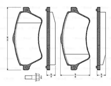 Комплект тормозных колодок (BOSCH: 0 986 TB2 396)