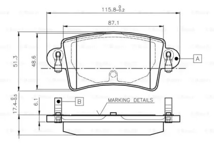 Комплект тормозных колодок (BOSCH: 0 986 TB2 401)