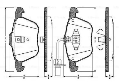 Комплект тормозных колодок (BOSCH: 0 986 TB2 405)