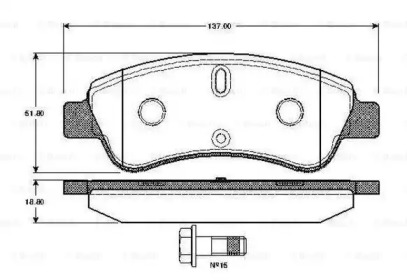 Комплект тормозных колодок (BOSCH: 0 986 TB2 407)