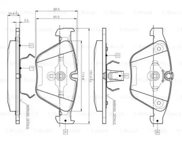 Комплект тормозных колодок (BOSCH: 0 986 TB2 413)