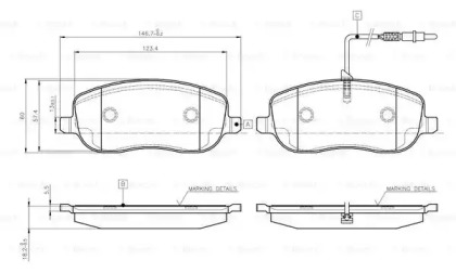 Комплект тормозных колодок (BOSCH: 0 986 TB2 418)