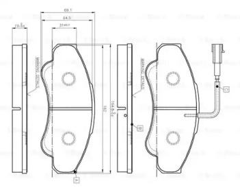 Комплект тормозных колодок (BOSCH: 0 986 TB2 431)