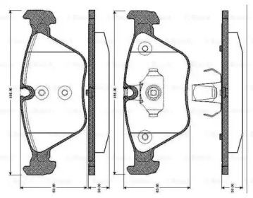 Комплект тормозных колодок (BOSCH: 0 986 TB2 435)