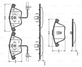 Комплект тормозных колодок (BOSCH: 0 986 TB2 436)