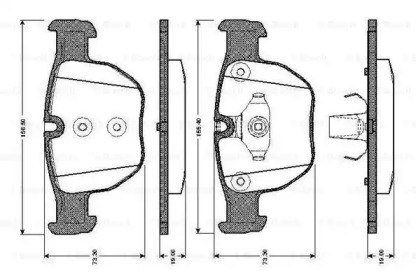 Комплект тормозных колодок (BOSCH: 0 986 TB2 444)