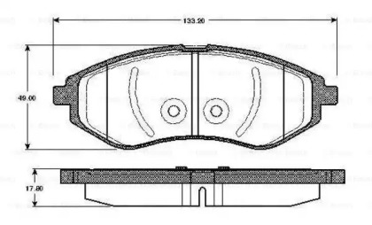 Комплект тормозных колодок (BOSCH: 0 986 TB2 447)