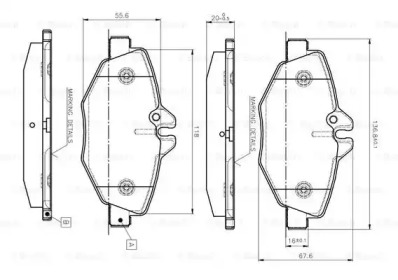 Комплект тормозных колодок (BOSCH: 0 986 TB2 450)