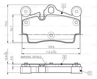 Комплект тормозных колодок (BOSCH: 0 986 TB2 456)