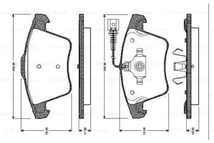 Комплект тормозных колодок (BOSCH: 0 986 TB2 462)