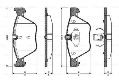 Комплект тормозных колодок (BOSCH: 0 986 TB2 466)