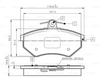 Комплект тормозных колодок (BOSCH: 0 986 TB2 506)