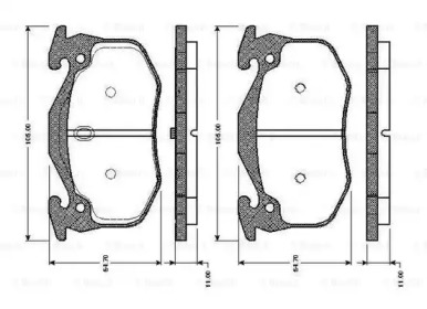 Комплект тормозных колодок (BOSCH: 0 986 TB2 518)