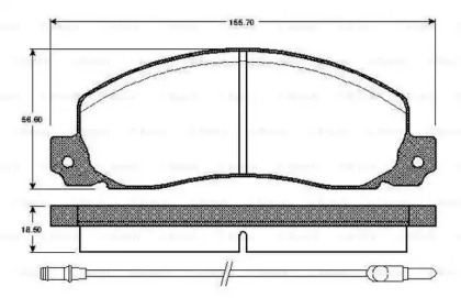 Комплект тормозных колодок (BOSCH: 0 986 TB2 554)