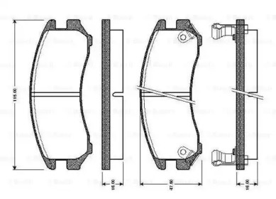 Комплект тормозных колодок (BOSCH: 0 986 TB2 566)