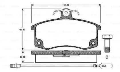 Комплект тормозных колодок (BOSCH: 0 986 TB2 567)