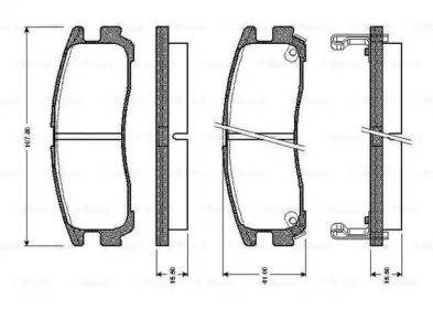 Комплект тормозных колодок (BOSCH: 0 986 TB2 615)