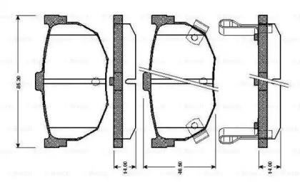 Комплект тормозных колодок (BOSCH: 0 986 TB2 619)