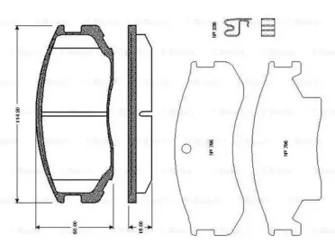 Комплект тормозных колодок (BOSCH: 0 986 TB2 651)