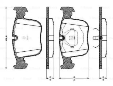 Комплект тормозных колодок (BOSCH: 0 986 TB2 664)