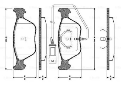 Комплект тормозных колодок (BOSCH: 0 986 TB2 697)