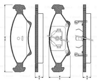 Комплект тормозных колодок (BOSCH: 0 986 TB2 716)