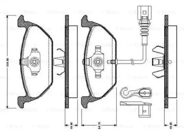 Комплект тормозных колодок (BOSCH: 0 986 TB2 756)