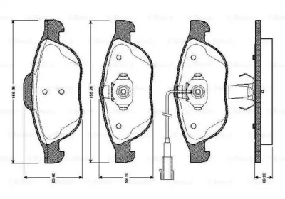 Комплект тормозных колодок (BOSCH: 0 986 TB2 767)