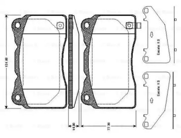 Комплект тормозных колодок (BOSCH: 0 986 TB2 773)