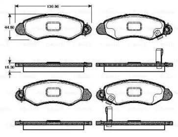 Комплект тормозных колодок (BOSCH: 0 986 TB2 785)