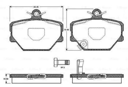 Комплект тормозных колодок (BOSCH: 0 986 TB2 787)