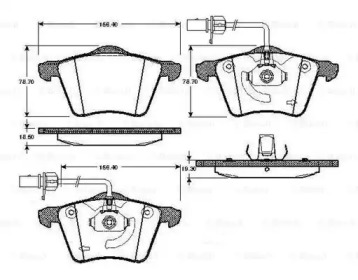 Комплект тормозных колодок (BOSCH: 0 986 TB2 795)