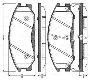 Комплект тормозных колодок (BOSCH: 0 986 TB2 815)