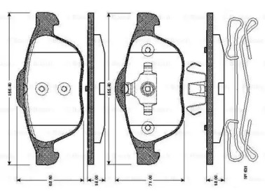 Комплект тормозных колодок (BOSCH: 0 986 TB2 831)