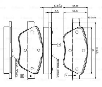 Комплект тормозных колодок (BOSCH: 0 986 TB2 835)