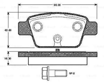 Комплект тормозных колодок (BOSCH: 0 986 TB2 837)