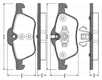 Комплект тормозных колодок (BOSCH: 0 986 TB2 840)