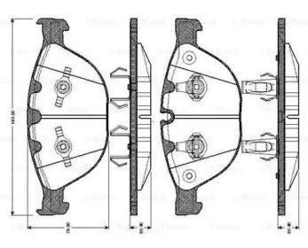 Комплект тормозных колодок (BOSCH: 0 986 TB2 847)