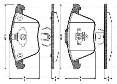 Комплект тормозных колодок (BOSCH: 0 986 TB2 850)