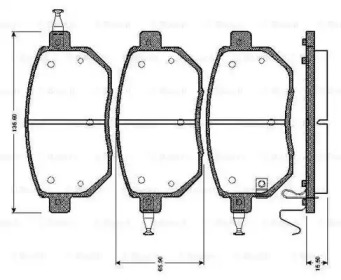 Комплект тормозных колодок (BOSCH: 0 986 TB2 856)