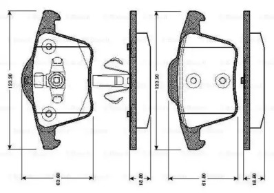 Комплект тормозных колодок (BOSCH: 0 986 TB2 863)