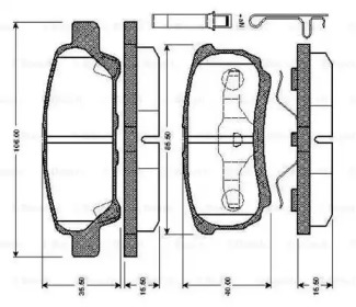 Комплект тормозных колодок (BOSCH: 0 986 TB2 866)